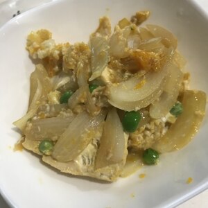 豆腐とグリンピースの卵とじ